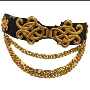 Avignon Black and Gold Chain Belt